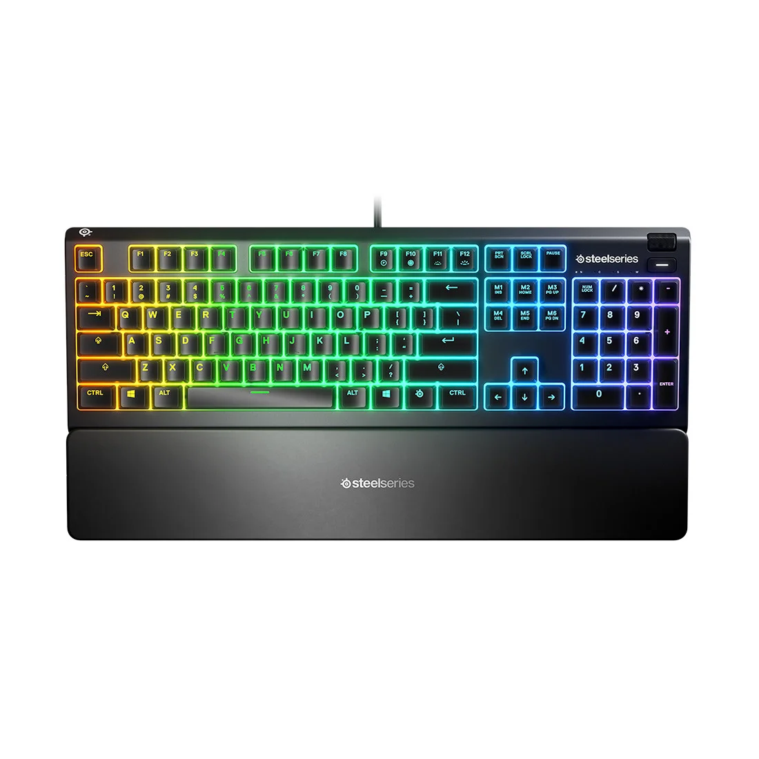 Клавиатура Steelseries, Apex 3 RU, 64805 Игровая, Мембранные клавиши, IP32, USB, Подсветка RGB, Разм