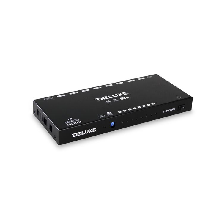 Сплиттер, HDMI 1x8 1.4v 3D (8 port),8 портов, 1080P, 225Mhz, 6.75Gbps, металл, черн, бл.питания