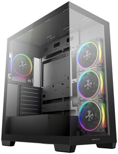 Кейс, Deepcool, CG580 4F V2 R-CG580-BKADA4-G-2, ATX/Micro ATX/Mini-ITX, USB 3.1*1/3.0*2, HD-Audio, 4*120мм ARGB, Высота процессорного кулера до 176мм,