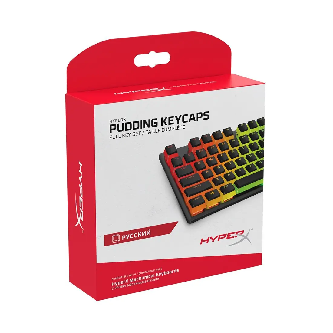 Набор кнопок на клавиатуру, HyperX, HKCPXA-BK-RU/G, Pudding Keycaps Full Key Set, Черный