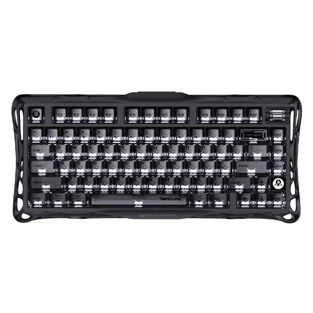 Клавиатура GravaStar Mercury K1, Stealth Black, Mechanical, 79 keys EN, USB/BT/2.4GHz/ GS K1_XTAL_BLK