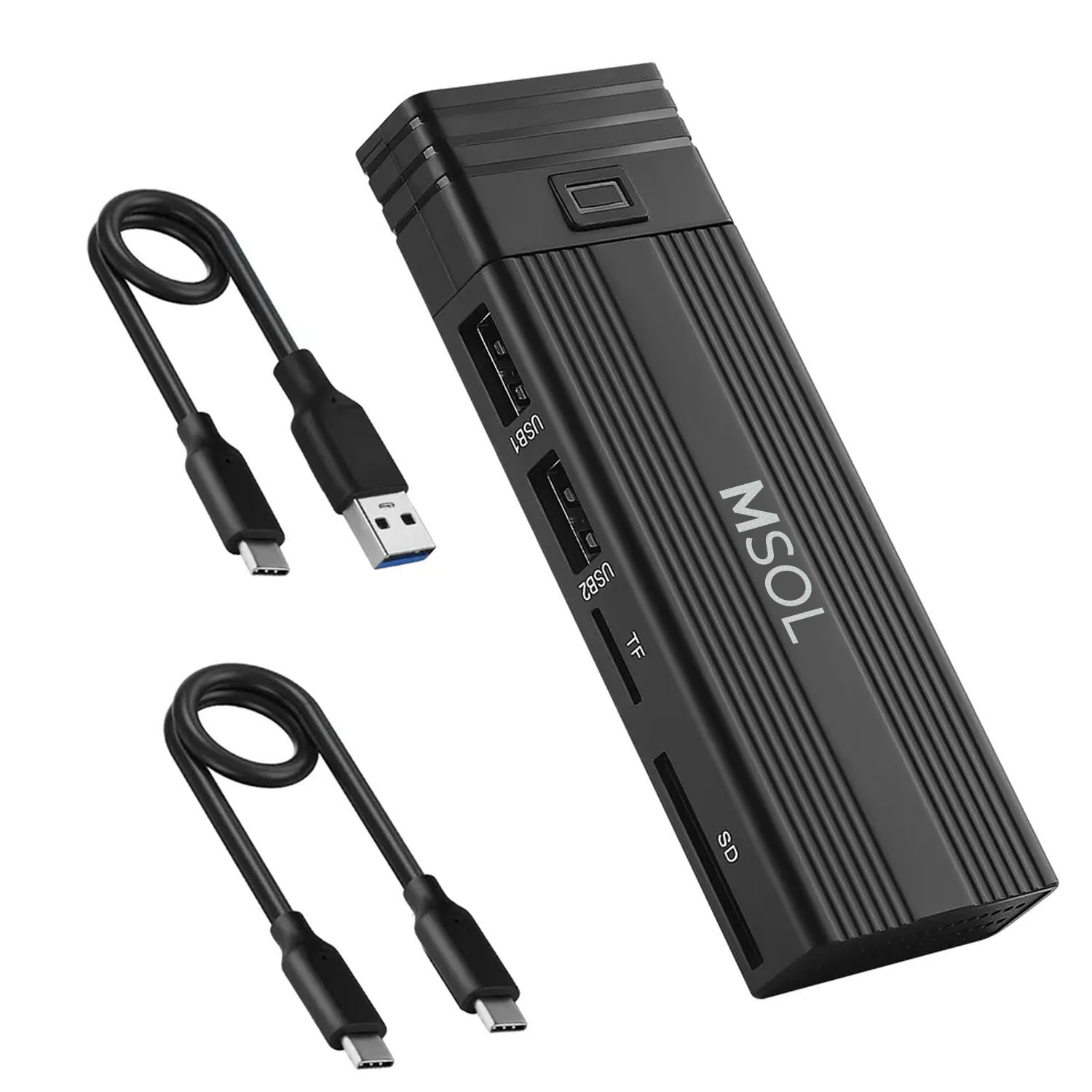 Внешний корпус SSD корпус M182 - M.2 NVMe/SATA, 2*USB 3.2/TF/SD
