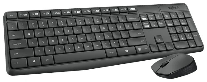 Клавиатура и мышь, USB, Logitech MK235, Черный ,KeyBoard + mouse, wireless, 2AAA/AA, (920-007948)