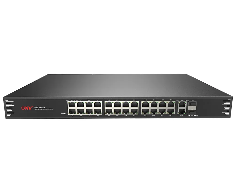 Коммутатор PoE 24-портовый ONV-POE33028PF <24*10/100/1000M POE port,802.3af/at+2*10/100/1000M,RJ 45
