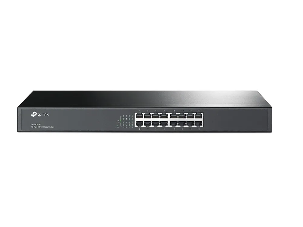 Коммутатор TP-Link TL-SF1016 <16-port 10/100Mbit, 1U 19-inch rack-mountable steel case>