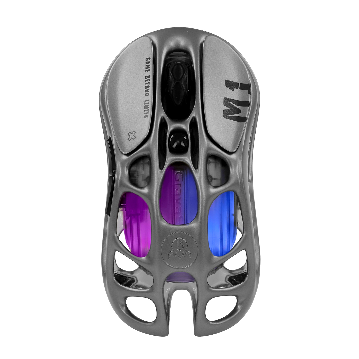 Мышь GravaStar Mercury M1 Pro Interstellar Silver, PAW3395, 26000 DPI, 2.4/BT/Wired, 88±3g