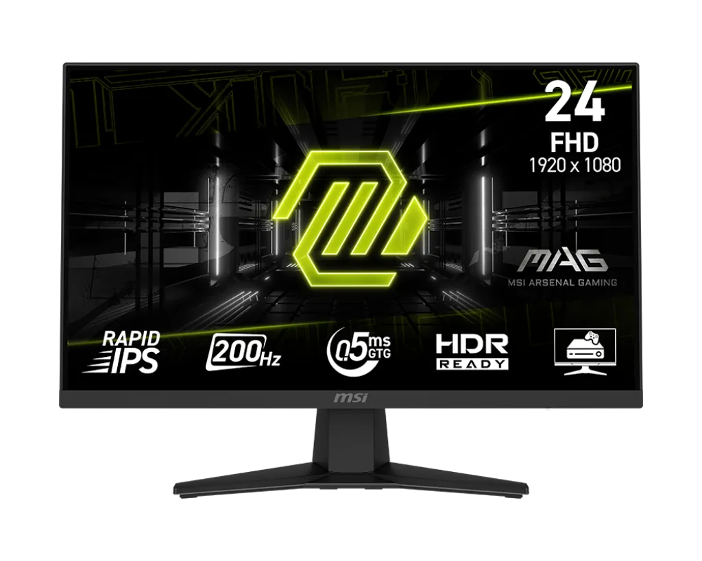 Монитор 23,8" MSI MAG 244F Rapid IPS 1920x1080 200Hz 0.5ms 300cd/m 1000:1 HDR DP HDMI USB-C