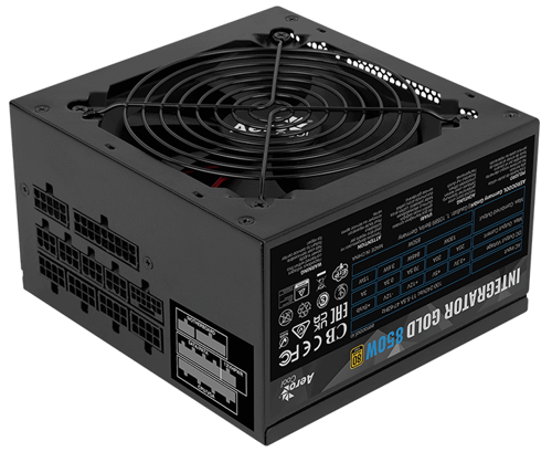 Блок питания, Aerocool, Integrator Gold 850W, 850W, ATX 3.0, Gold, APFC, 20+4pin, 2*4+4pin, 6*Sata,