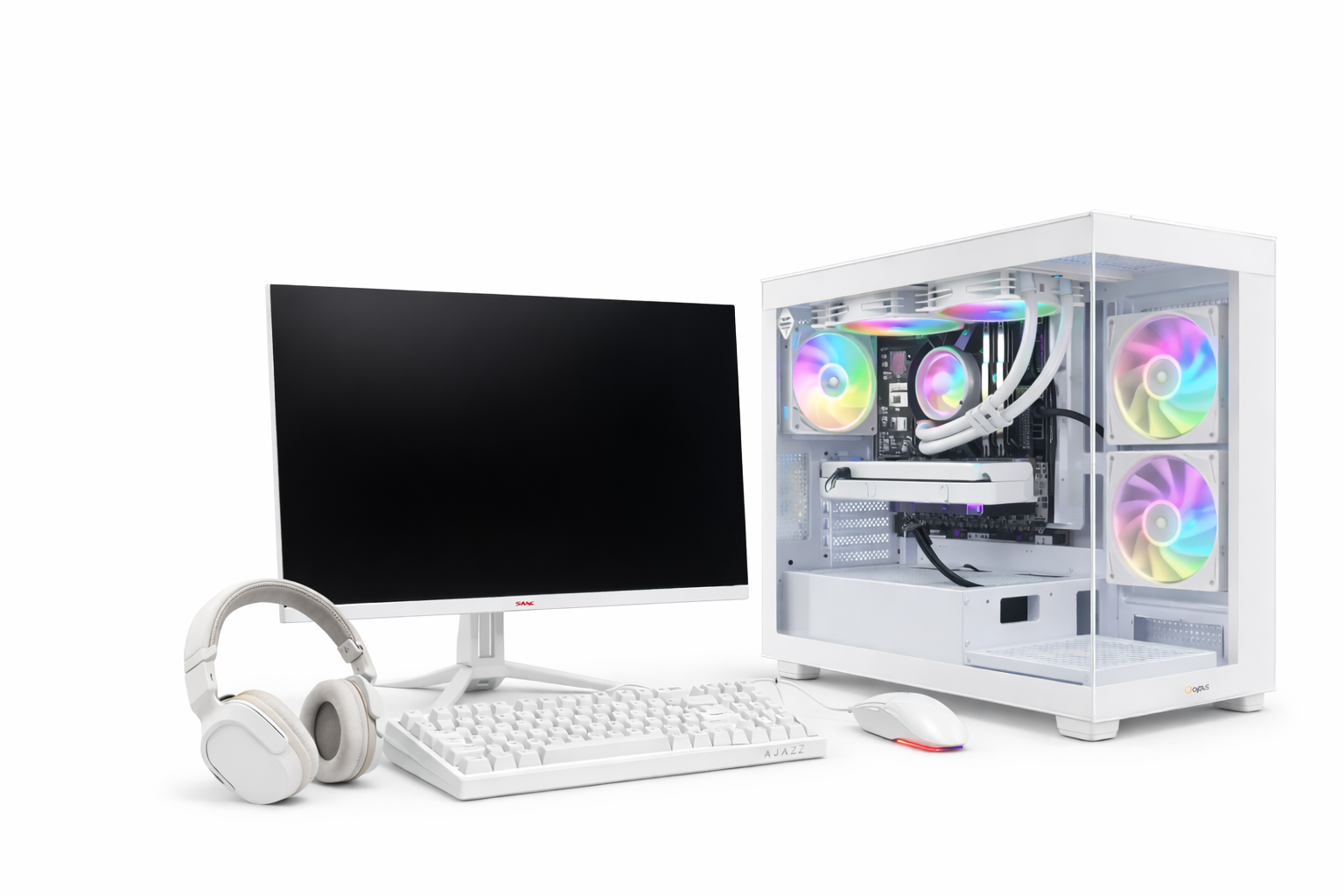 ИГРОВОЙ ПК с МОНИТОРОМ/ i5-13400F/H610M WiFi/Вод,охл TS1 240 W/8+8 DDR4/1 Tb NVMe/RTX5060 8 Gb/Gamma C52 WH/750W/23.8" Sanc 200Hz/AK820/AJ139/AHM09