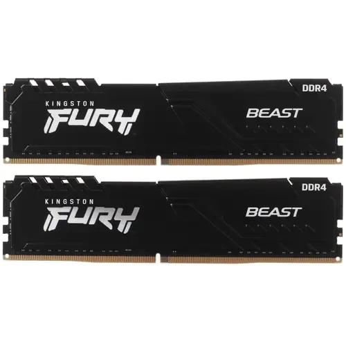 DDR4 Kingston 16 Gb KIT FURY Beast KF432C16BBK2/16 (Kit 2x8GB), DDR4, 16GB, DIMM <PC4-25600/3200MHz>, Чёрный