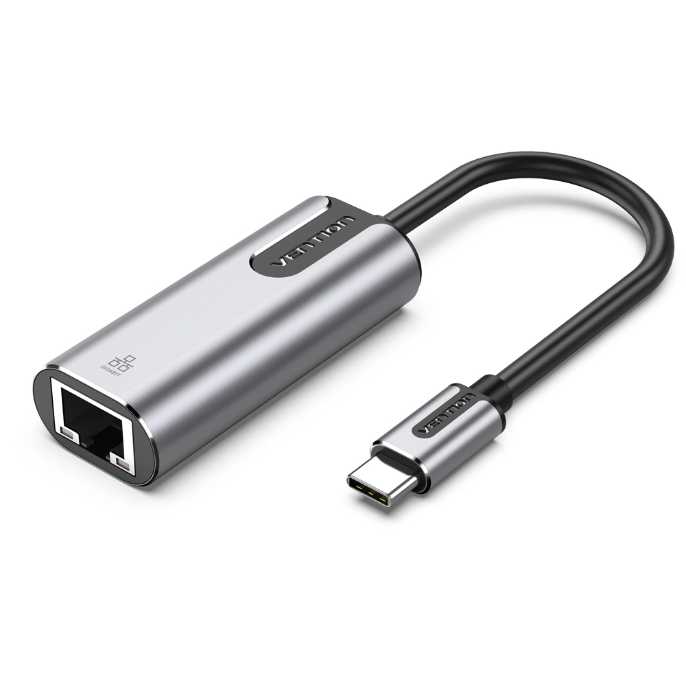 Сетевая карта Адаптер USB Vention CFNHB <USB-C to Gigabit Ethernet Adapter 0.15M Gray Aluminum Alloy Type>