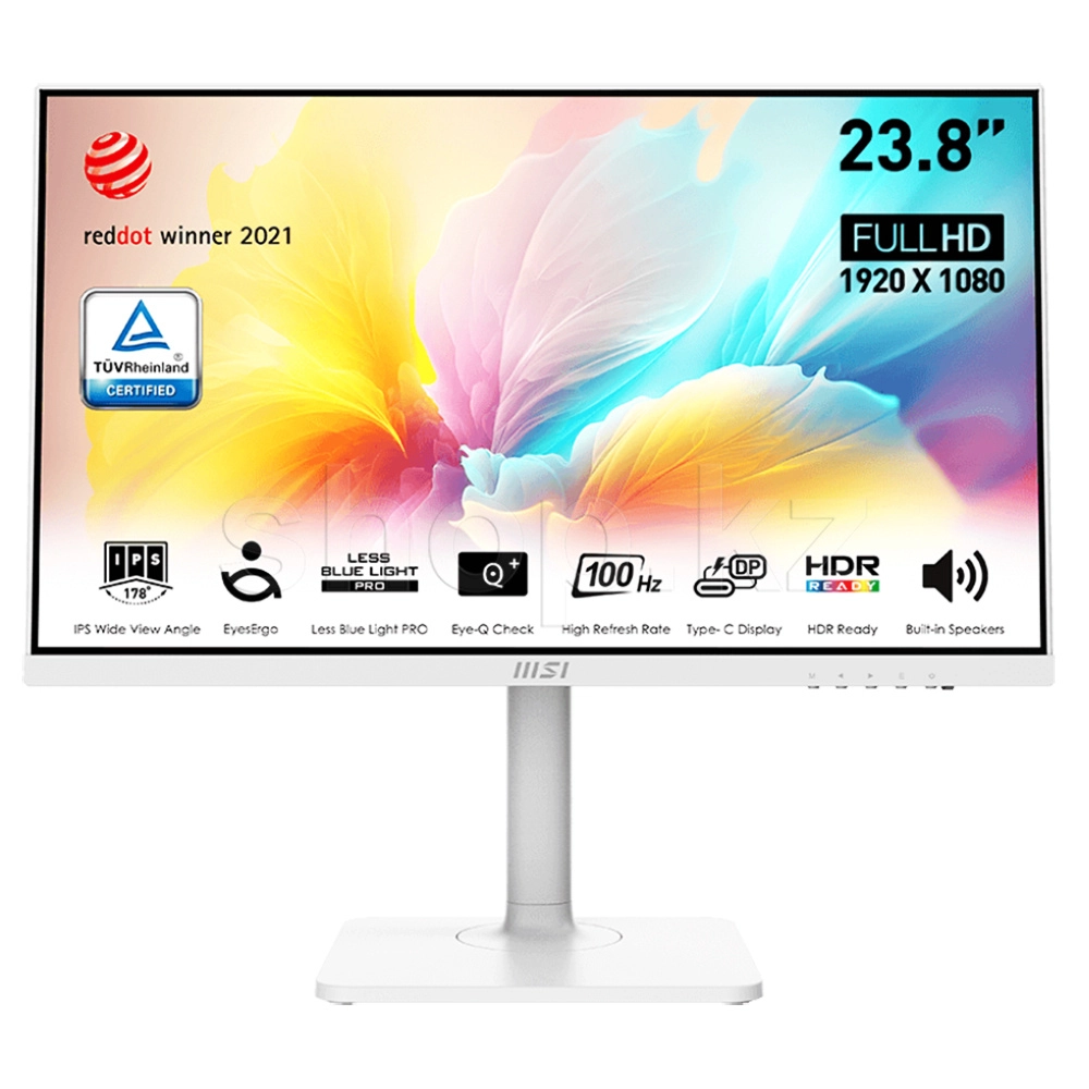 Монитор 23.8" MSI Modern MD2412PW IPS 1920x1080 100Hz 1ms 1000:1 HDMI Type-C 2x3W HAS PIVOT Белый