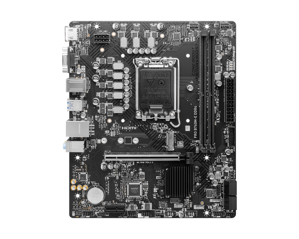 Мат.плата MSI PRO B760M-E DDR4 LGA1700 2xDDR4 4xSATA3 M.2 VGA HDMI mATX
