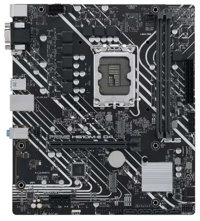 Мат.плата ASUS PRIME H610M-E D4-CSM, LGA1700 2xDDR4 4xSATA3 2xM.2 1xD-SUB, 1xHDMI, 1xDP mATX