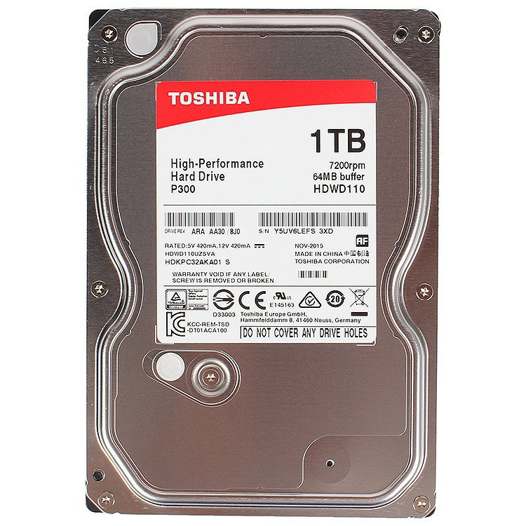 Винчестер 1Tb TOSHIBA P300 SATA 6Gb/s 7200rpm 64Mb 3.5" HDWD110UZSVA (HDKPC32AKA01)