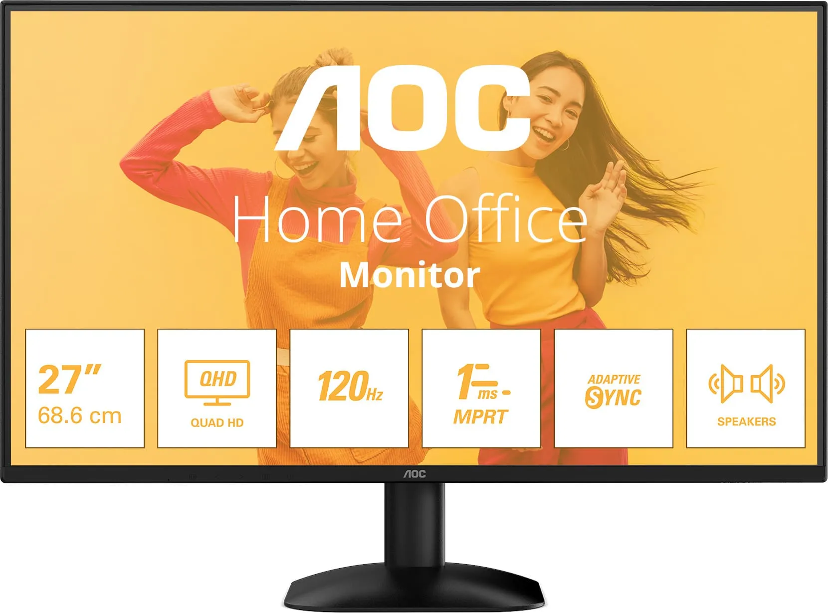 Монитор 27" AOC Q27B35S3/01 IPS 2560x1440 120Hz 1ms 300cd/m 1500:1 HDR10 HDMI DP Черный