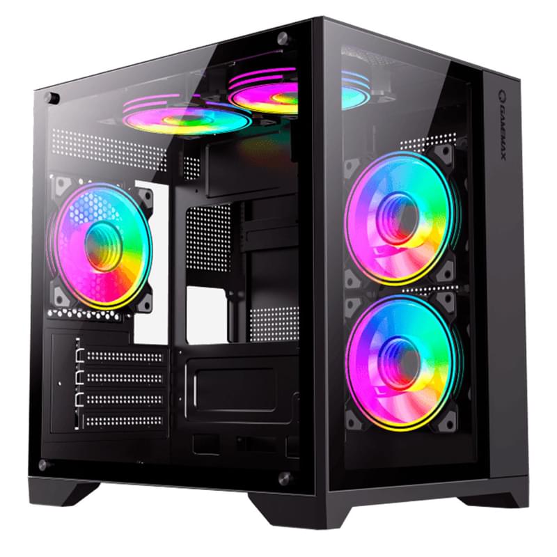 Корпус Gamemax, Infinity Mini BK, 9101-0000R0209, 9101-0000R0191, M-ATX, USB 3.0*1/ USB 2.0*2, HD Audio, Кулер ARGB 7*120mm, Высота процессорного куле