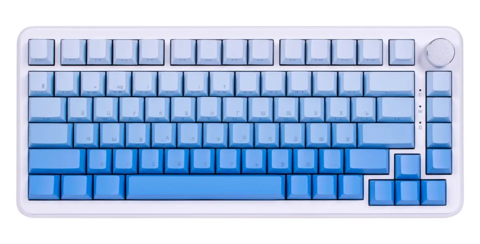 Клавиатура, Ajazz, AK820/MAX/SeaV2/Blue, AK820 MAX, Игровая, Механическая, 75%, Sea Salt Switches, USB, 2,4 ГГц, Bluetooth, Подсветка RGB, Анг/Рус, Го