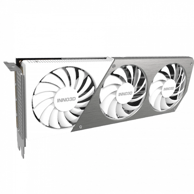 Видеокарта 12 Gb Inno3D RTX4070 Ti X3 OC WHITE, 12G GDDR6X 192-bit HDMI 3xDP N407T3-126XX-186148W