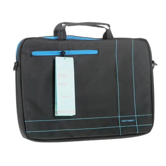 Сумка для ноутбука Continent CC-201GB Компьютерная  сумка для 15.6", черная с синим
