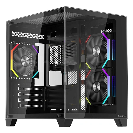 Корпус 1STPLAYER, BV5-BK, BV5-BK-2FH7R-1FH7, M-ATX / ITX, 1*3.5"/2*2.5", Вентилятор 3*12см, Высота кулера до 155 мм, Длина VGA до 320 мм, 340x270x375 