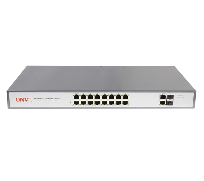 Коммутатор PoE 16-портовый ONV ONV POE31016PFA <16 портов 10/100Mbps PoE 802.3af/at  (max 30W на пор