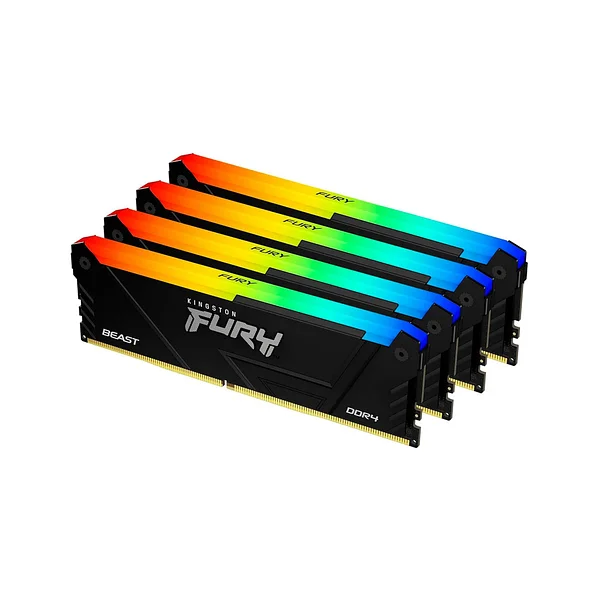 DDR4 Kingston 128 Gb KIT FURY Beast RGB KF436C18BB2AK4/128 (Kit 4x32GB), DDR4, 128GB, DIMM <PC4-44800/5600MHz>