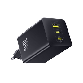 Адаптер питания, Baseus, EnerFill FE11, P10182102213-00, БЕЛЫЙ GaN 6, 2C+U, 100 Вт, USB-C1/C2: 5В⎓3А / 9В⎓3А / 12В⎓3А / 15В⎓3А / 20В⎓5А,