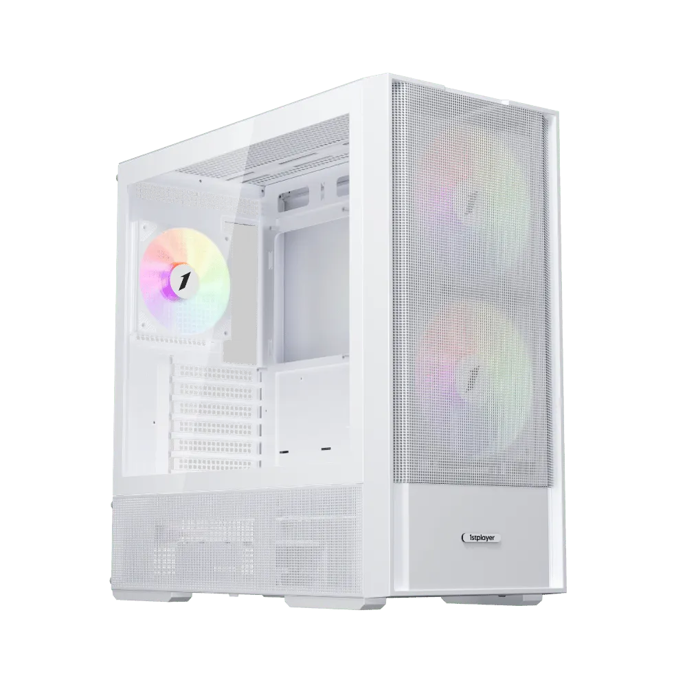 Корпус 1STPLAYER, AU7-WH, AU7-WH-2FA7-14-W-2FA7R-W-1FA7-W, ATX / M-ATX / ITX, 1*3.5"/2*2.5", Вентилятор 4*14см, Высота кулера до 170 мм, Длина VGA до 