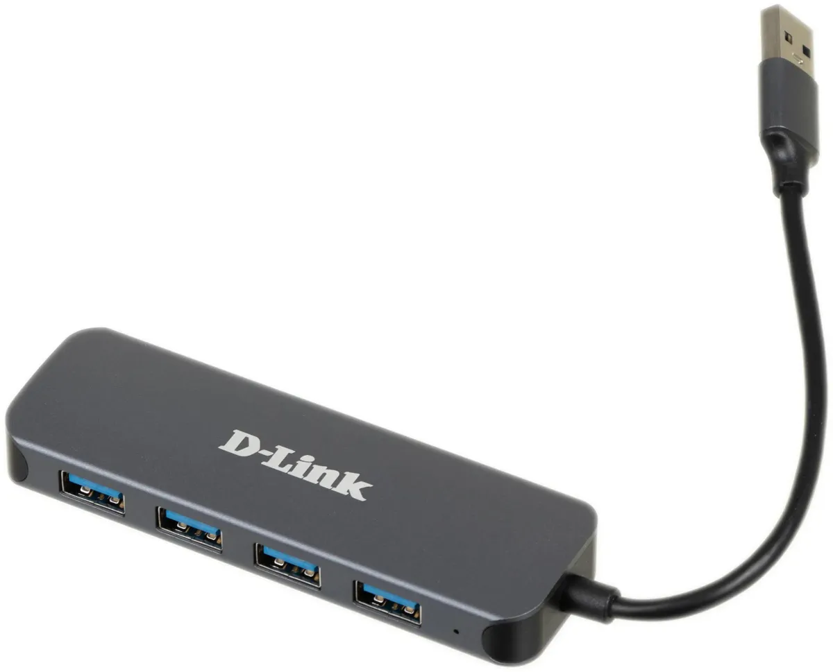 Адаптер, D-Link,DUB-1341/C2A, 4 порта USB 3.0, Micro-USB для подключения адаптера питания, скорость передачи данных до 5 Гбит/с, подключение до 127 ус