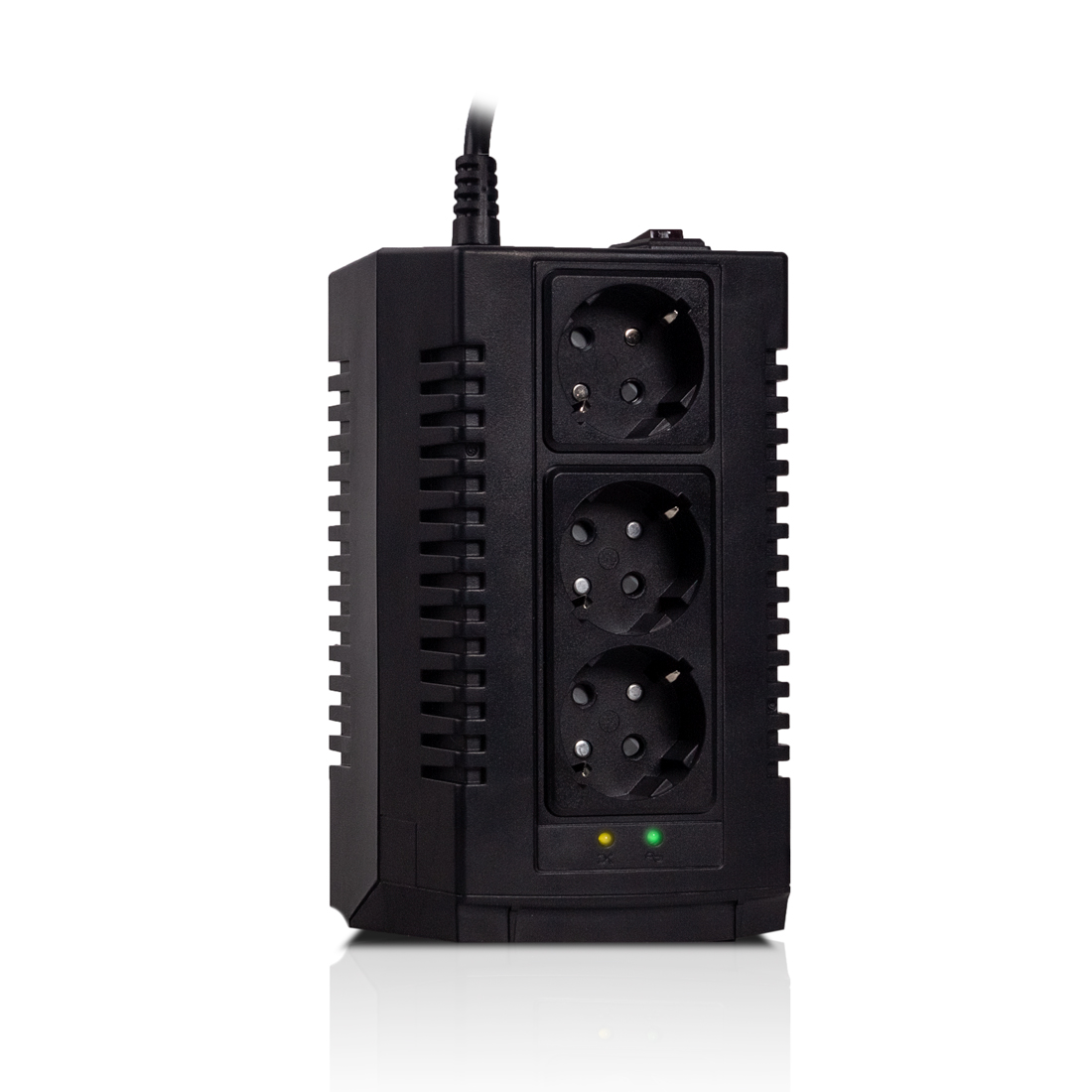 Стабилизатор (AVR), SVC, AVR-1000-S, Мощность 1000ВА/500Вт, Выходное напряжение: 220В +/-10%, LED-ин