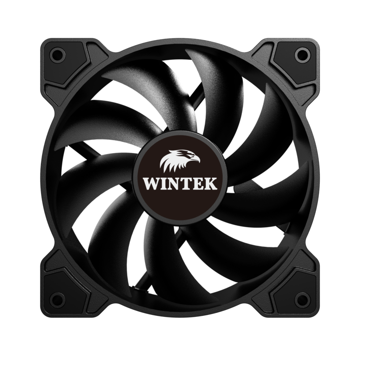 Вентилятор для корпуса Wintek M1-12BL, 120mm, 1100rpm, Black, 3p+4pin