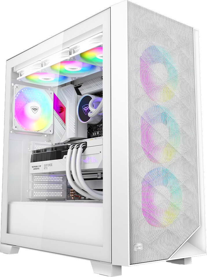 Кейс, PCCooler C3D510 WH EATX/ATX/mATX/ITX 2x3.5", 2x2.5", USB3.0, 2xUSB2.0,  White