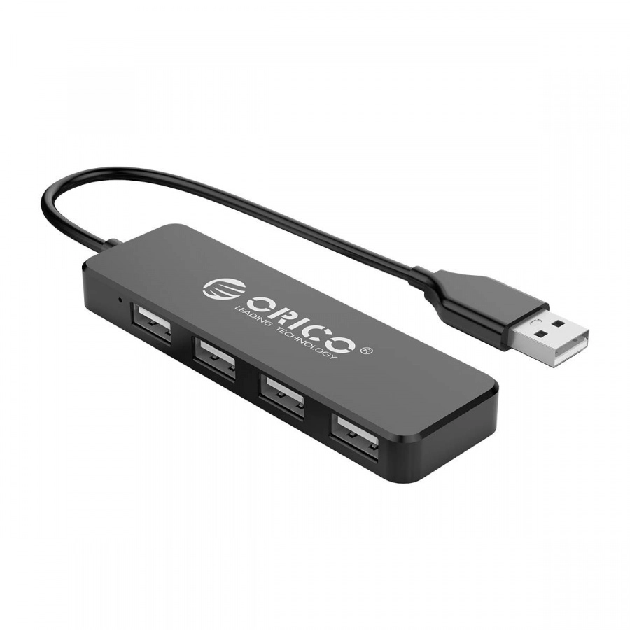 Расширитель USB `ORICO` FL01-BK-BP, 4-порт, 30см, чёрный