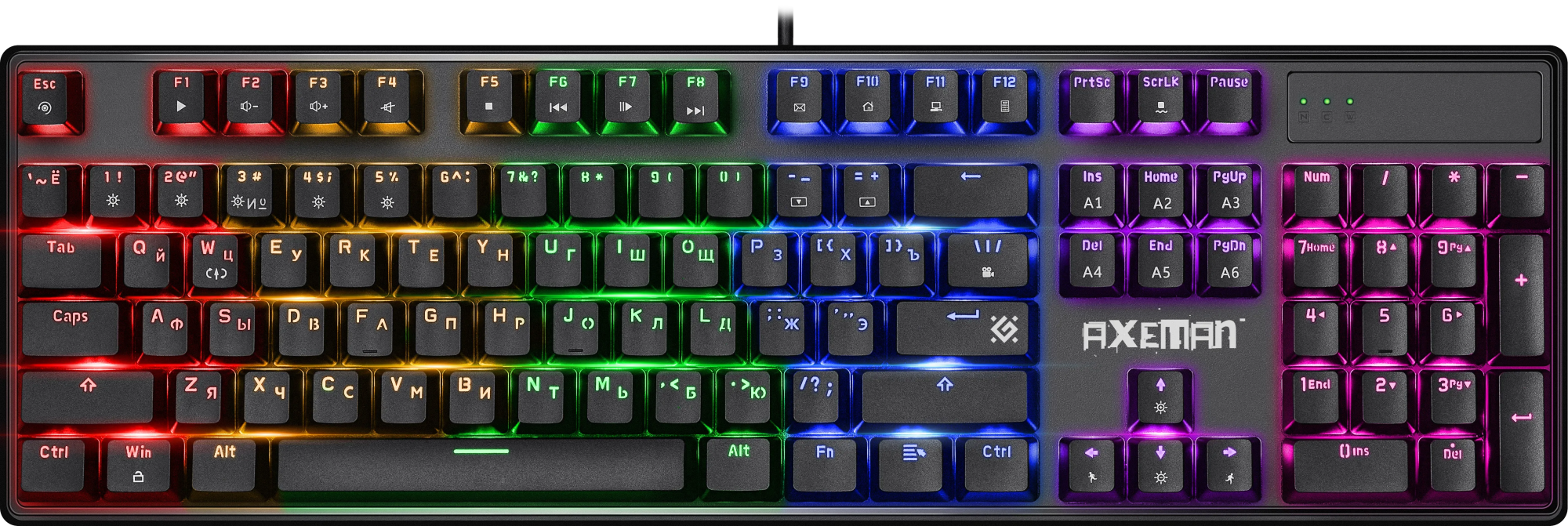 Клавиатура игровая механическая Defender Axeman GK-302 RU черный