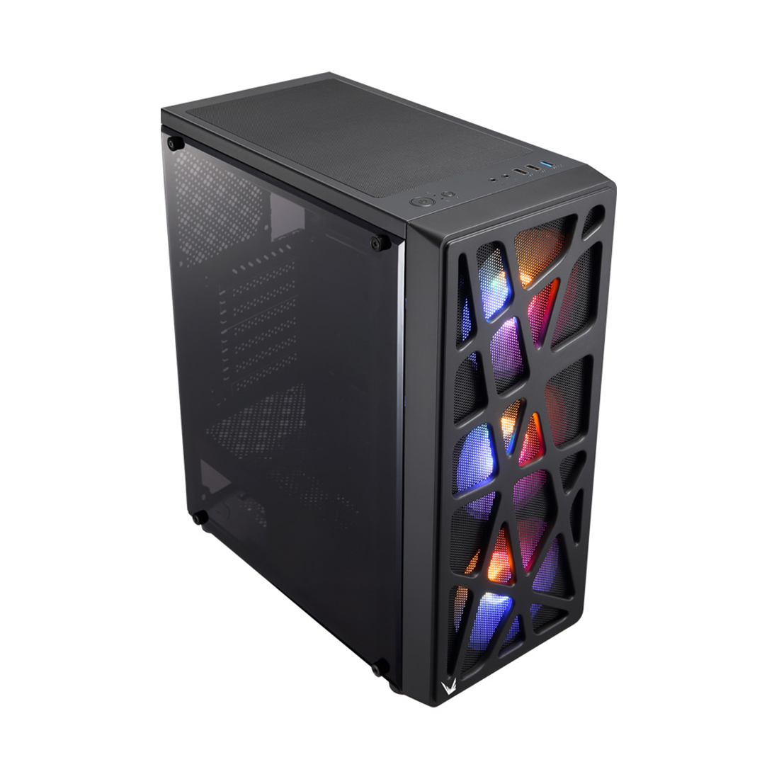 Компьютерный корпус, Formula V, Mana Black, ATX /Micro ATX/Mini-ITX, USB Type C/3.0/2.0, HD-Audio+Mic, Кулер 4*120мм RGB, Высота процессорного кулера 
