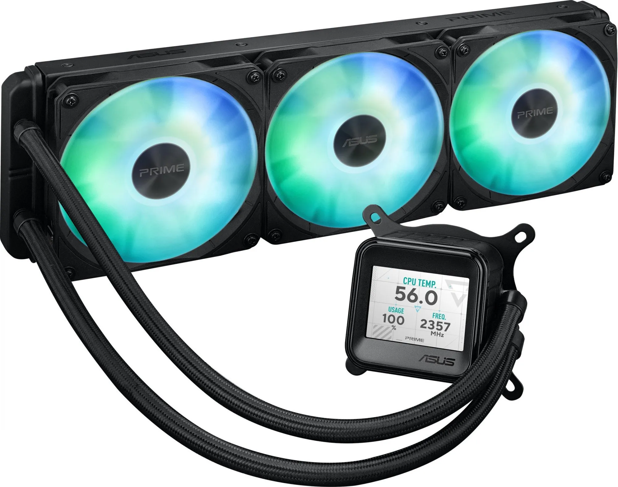 Водяное охлаждение CPU Asus PRIME LC 360 ARGB LCD 360mm Liquid CPU Cooler, 3x120mm PWM Fan, ARGB