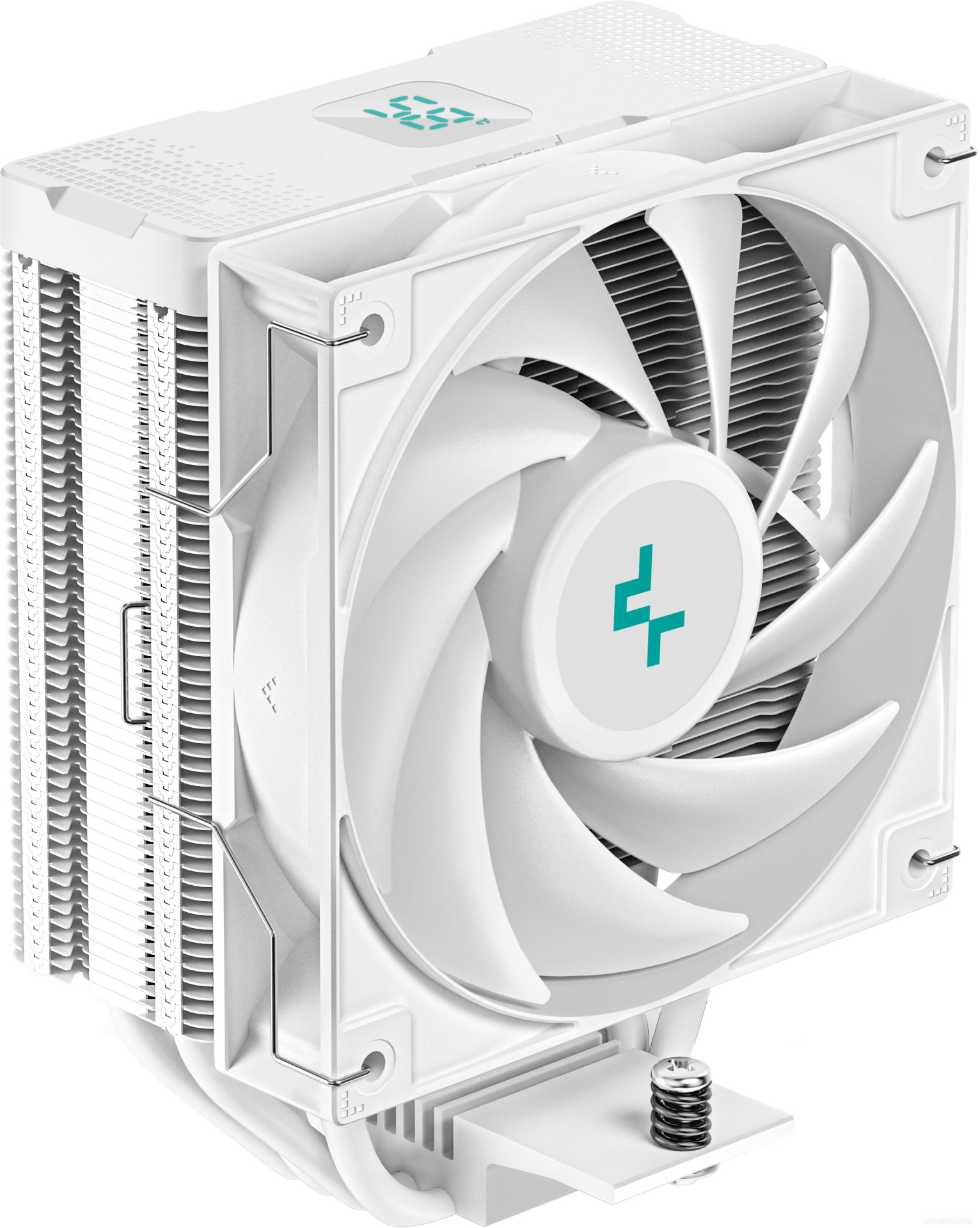 Кулер для процессора, Deepcool, AG400 DIGITAL WH R-AG400-WHNDMN-G-1, Intel 1700/1200/115х и AMD AM5/AM4, 220W, 120мм, 500-2100±10%/об/м, 75,89CFM, ≤31