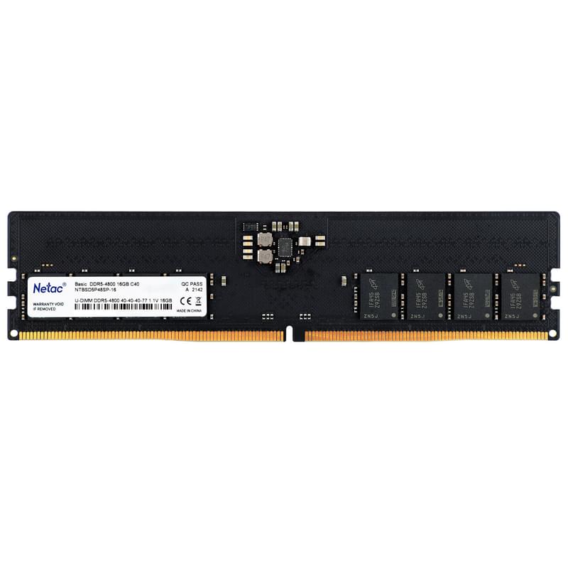 DDR5 Netac 16 Gb Basic, NTBSD5P48SP-16, DDR5 DIMM, 16Gb, 4800Mhz, C40