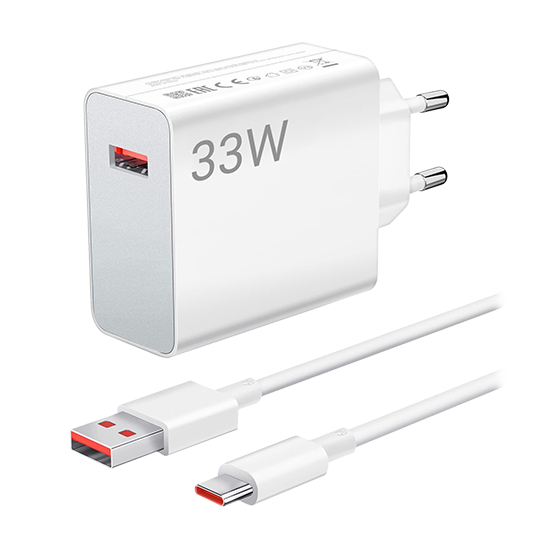 Адаптер питания, Xiaomi, 33W Charging Combo (Type-A), BHR9956EU/MDY-16-EF, 100–240В, 50/60Гц, 0,8А, Белый