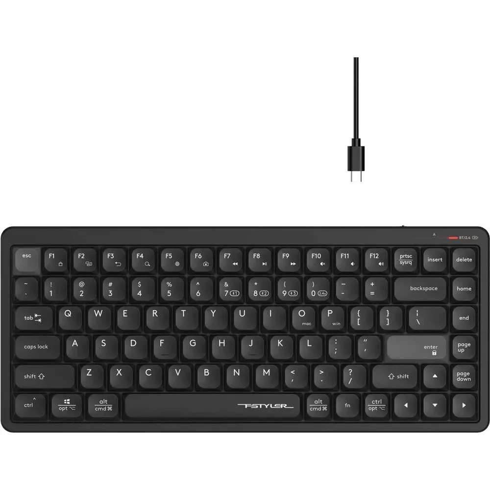 Клавиатура беспроводная A4tech Fstyler FBX53C Black <USB 2.4GHz, BT, ACC, BLACK>