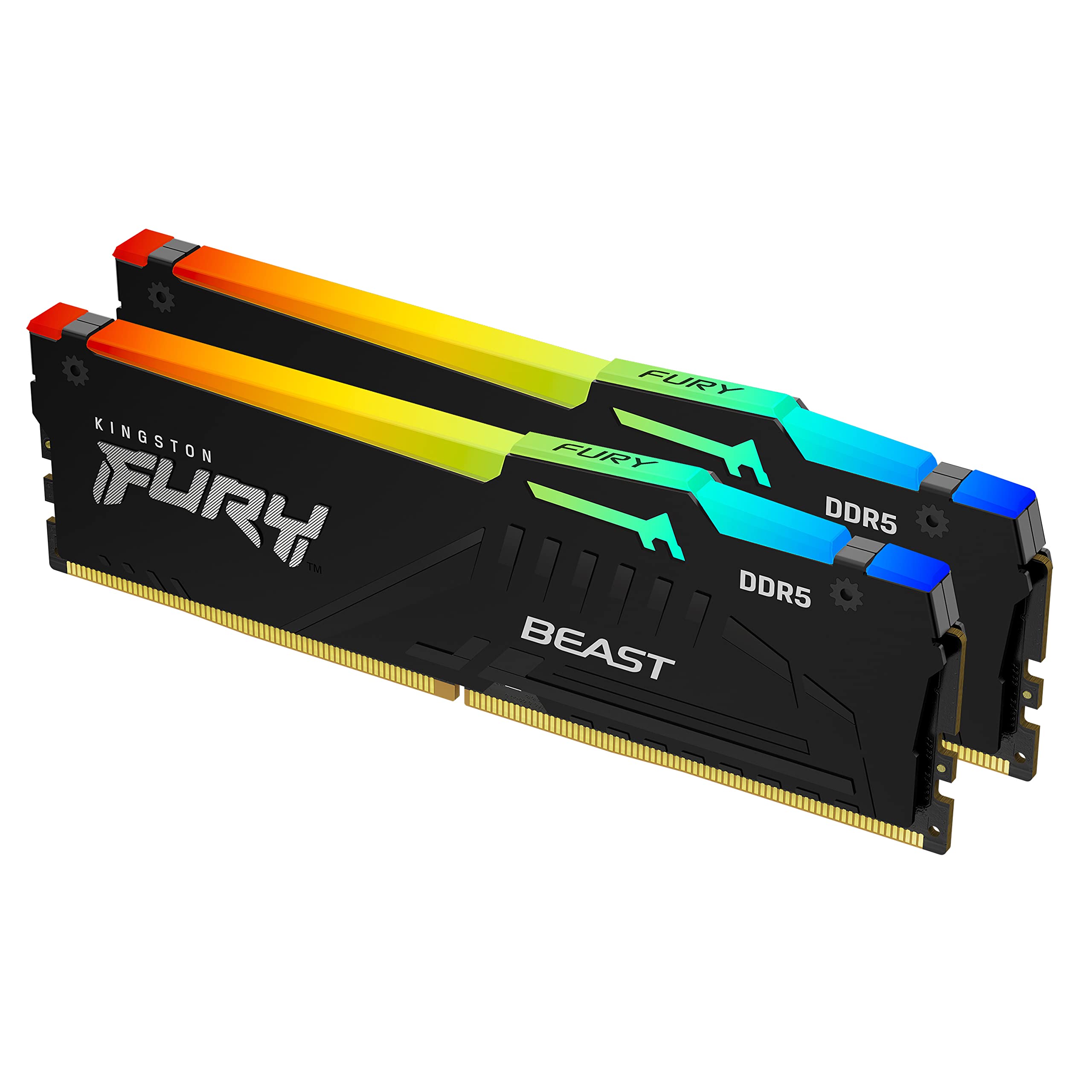 DDR5 Kingston 32 Gb KIT Fury Beast RGB (AMD), KF556C36BWEAK2-32, DDR5, 32 GB, white ,DIMM kit <5600MHz> (2x16GB) CL36