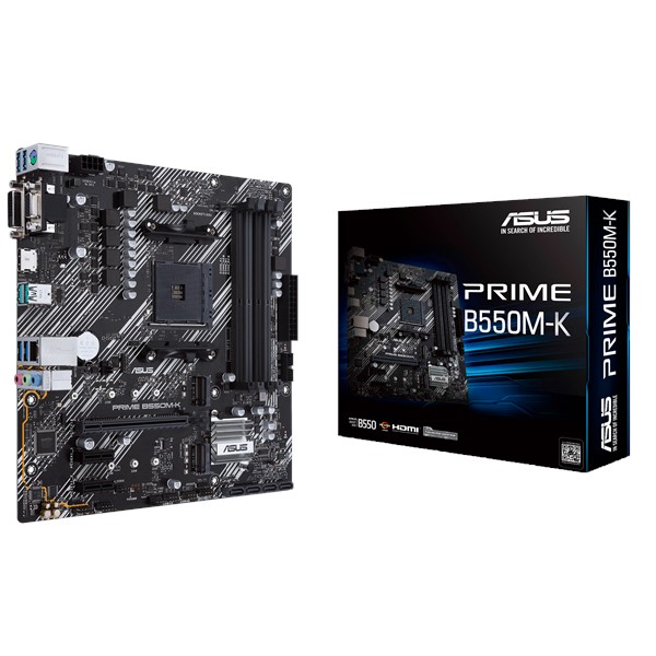 Мат.плата AMD ASUS PRIME B550M-K ,(VGA+HDMI+DVI, SB, GNIC) 4DDR4, PCIx16, 2PCIx1