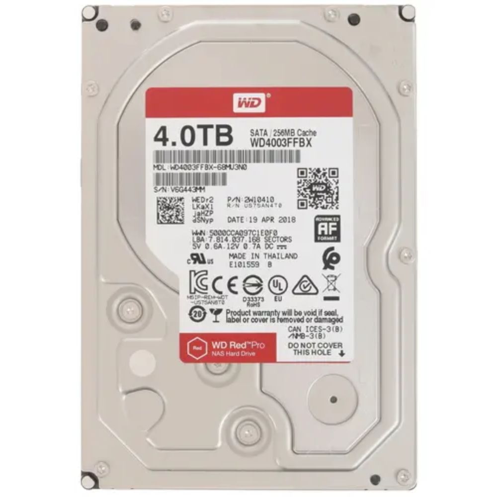 Винчестер для NAS систем HDD 4Tb Western Digital Red PRO SATA6Gb/s 3.5" 256Mb 7200rpm WD4003FFBX