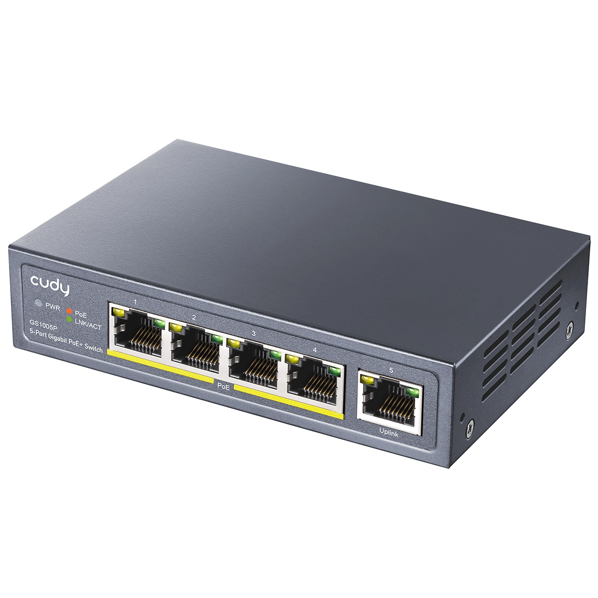 Коммутатор 5-портовый CUDY GS1005P <5-Port 10/100/1000M PoE+ Switch 60W, 5 10/100/1000M ports with 4