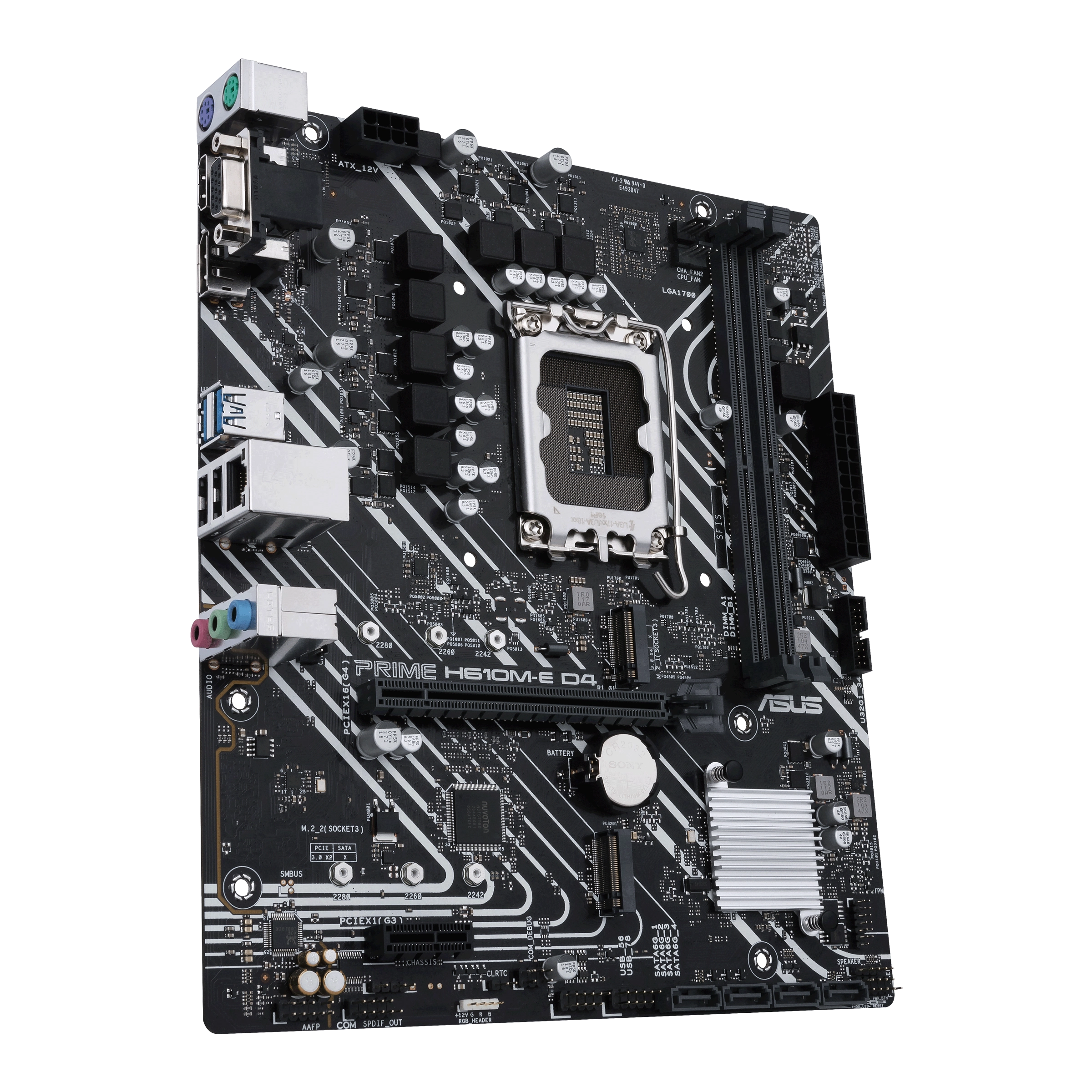 Мат.плата ASUS PRIME H610M-E D4-CSM, LGA1700 2xDDR4 4xSATA3 2xM.2 1xD-SUB, 1xHDMI, 1xDP mATX