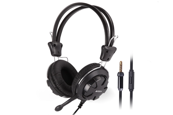 Наушники+микрофон A4tech HS-28i BLACK <1xJack3.5, 20Hz-20kHz, 32 Om, 102dB, 1.8m>