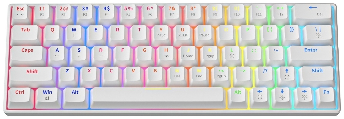 Клавиатура механика ZIFIREND KA6406 (KA646), белая (красный свитч)