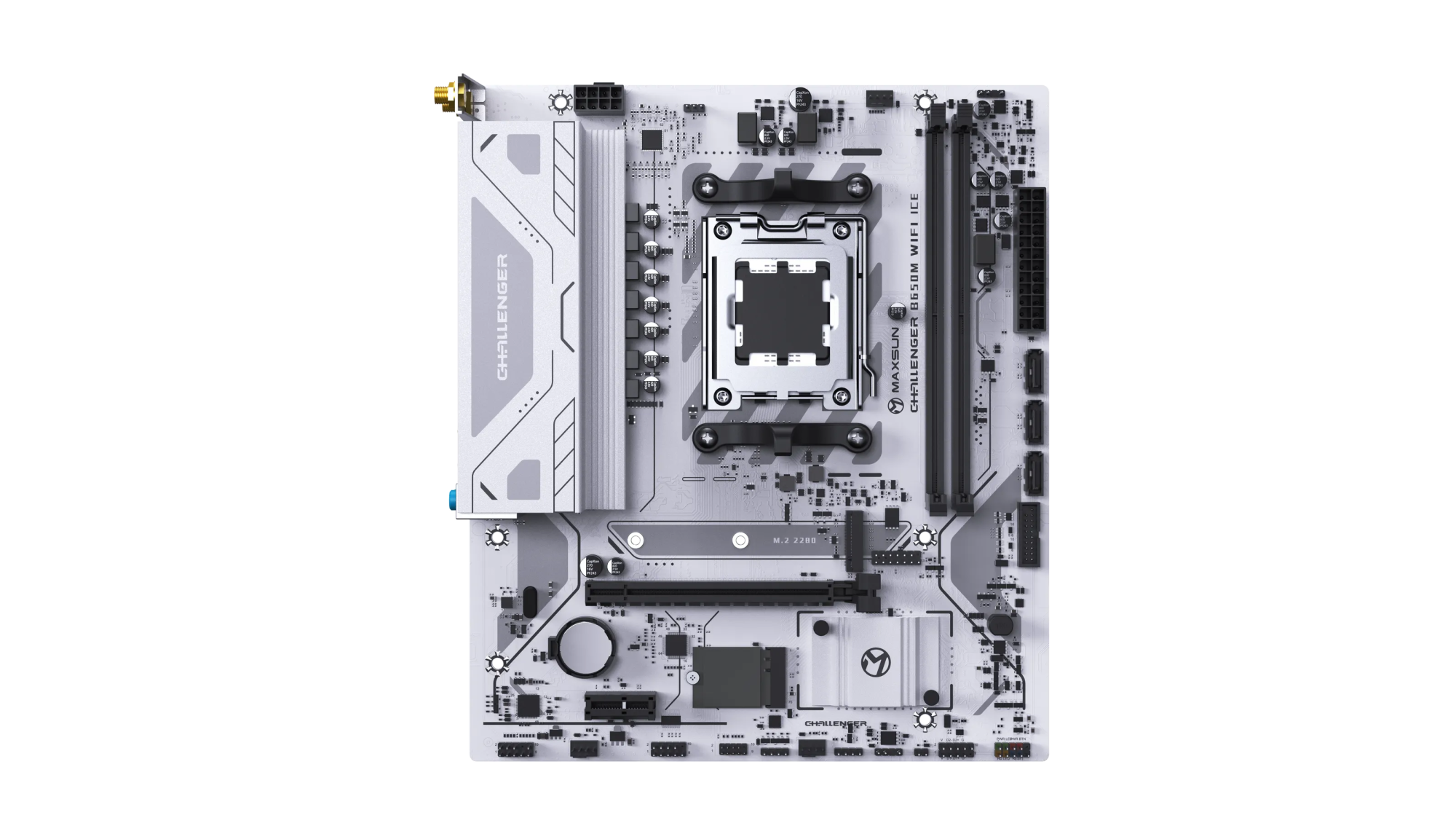 Мат,палат AMD MaxSun Challenger B650M WIFI ICE, AM5, 2xDDR5, PCIe4.0, HDMI+VGA, M.2, mATX