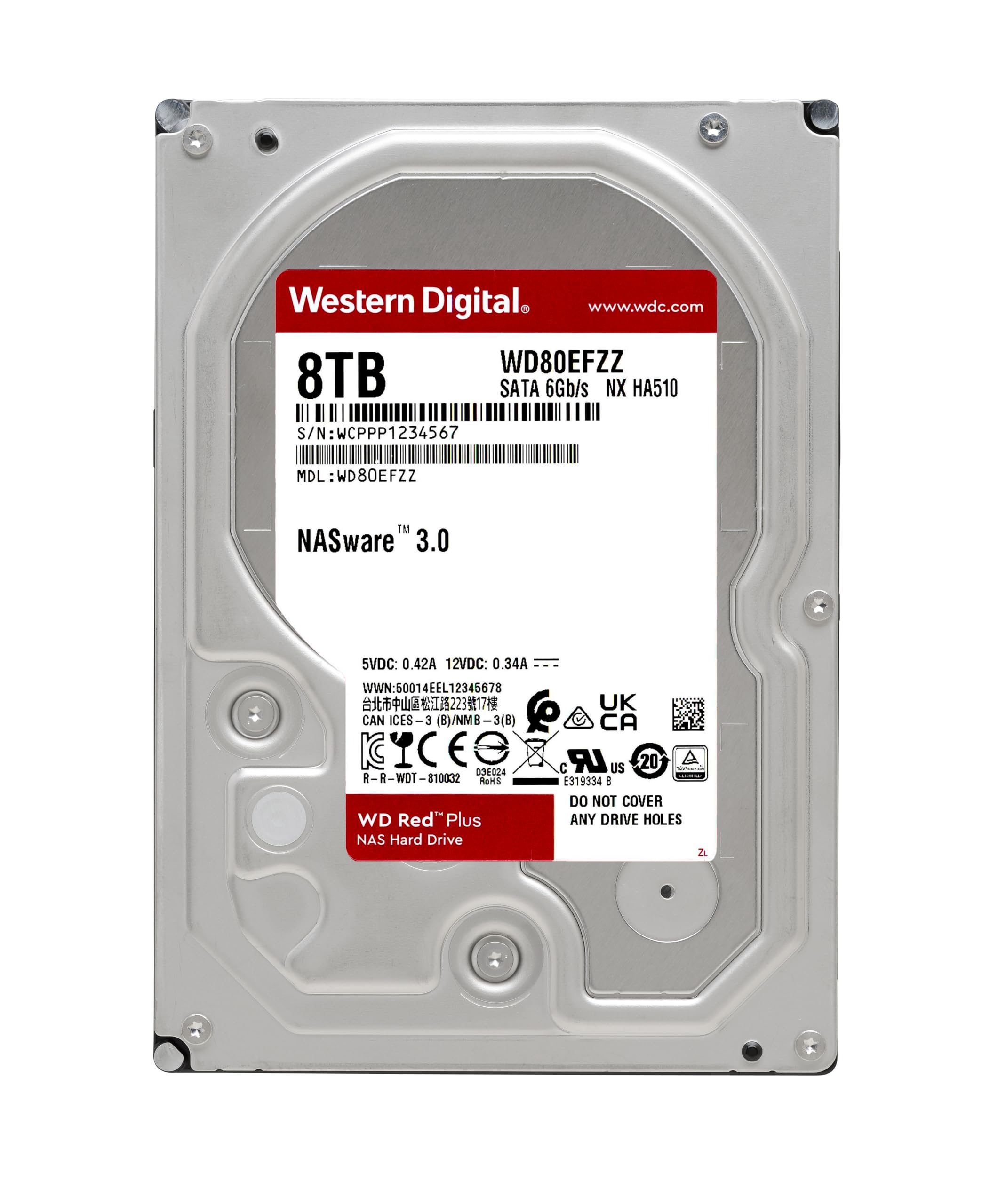 Винчестер для NAS систем HDD 8Tb Western Digital RED Plus SATA6Gb/s 3.5" 256Mb 5400rpm WD80EFPX